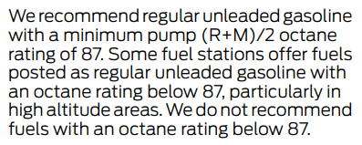 2017 F-250 Octane Rating Gasoline