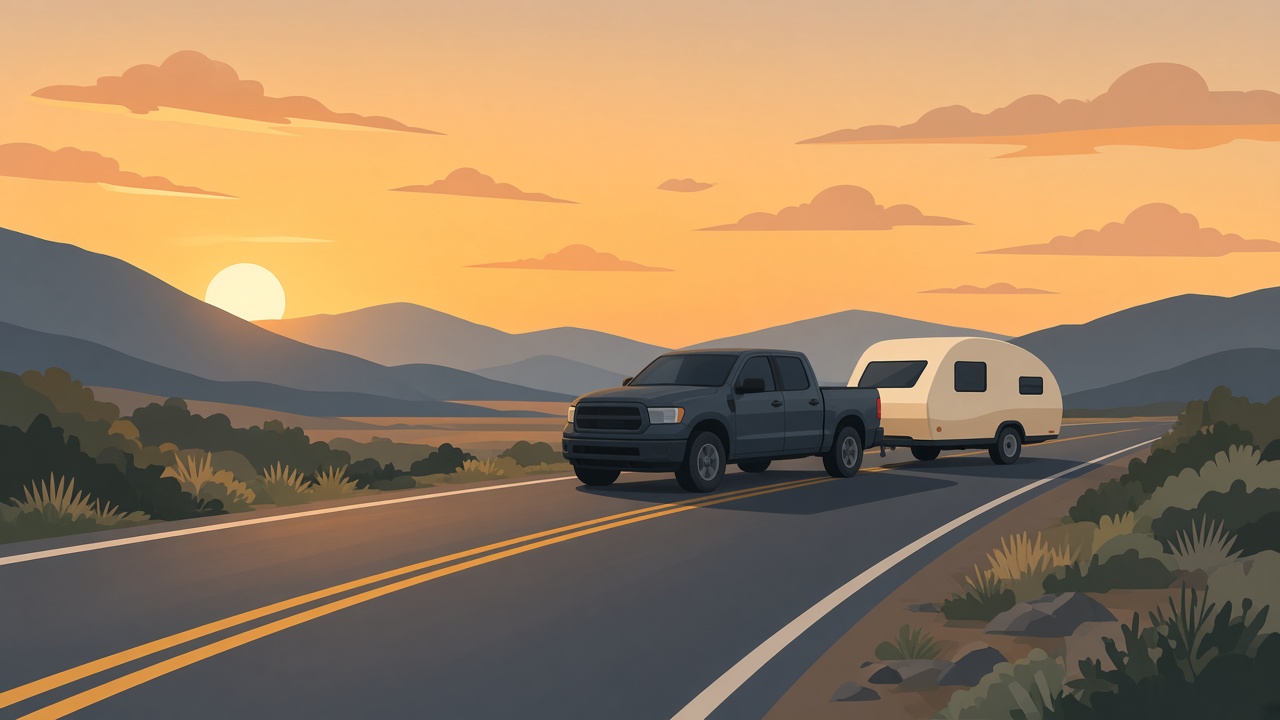 Pickup truck towing a trailer — HaulChart